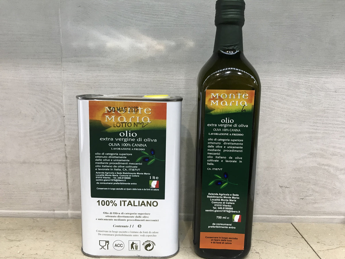 2 litri di Olio EVO puro monovarietale Canino